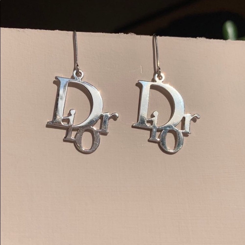 DIOR NAME DANGLE EARRINGS PERFECT CONDITION